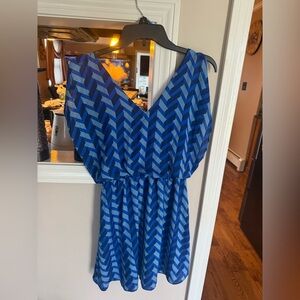 Candie's Blue Chevron Midi Dress